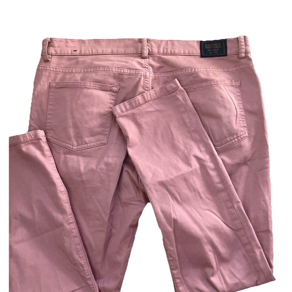 Brooks Brothers Straight Fit Rose Pink Chinos Pants Men 36 Cotton Spandex‎